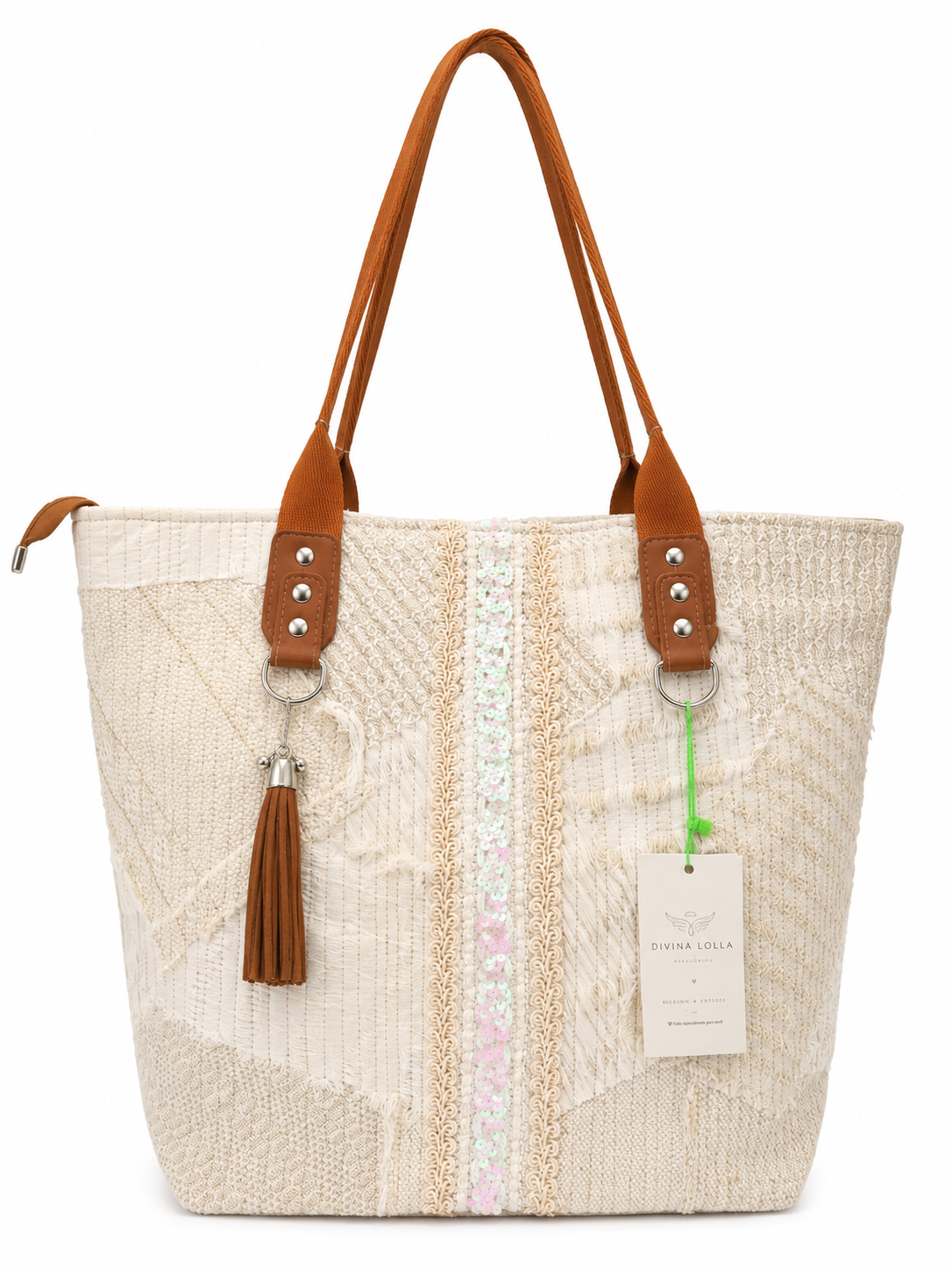 Borsa Tote Divina Lolla Portugal – Artigianale in Cotone e Cuoio