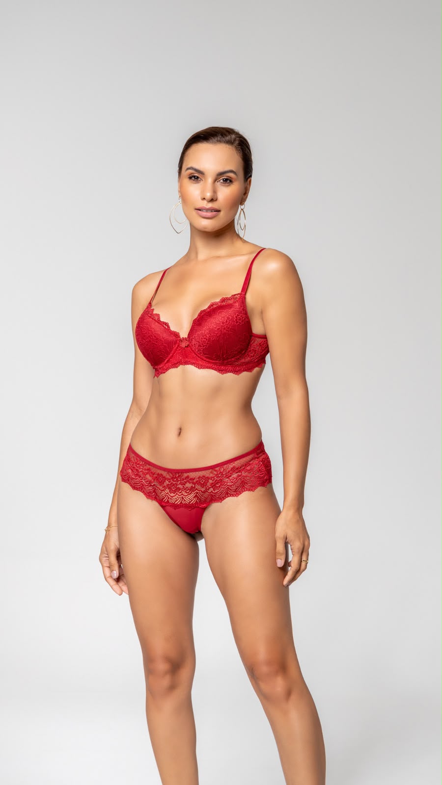 Completo Intimo Rosso con Fascia in Pizzo — vista principale