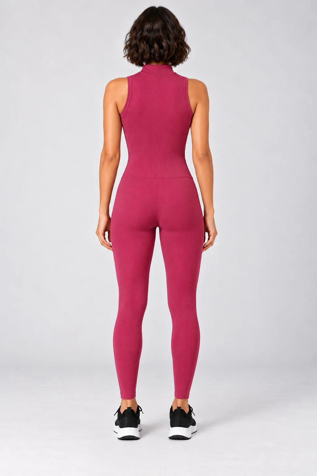 Tuta Lunga Fitness a Coste con Zip Frontale