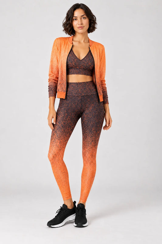 Completo Fitness Dégradé – Bomber, Top e Leggings
